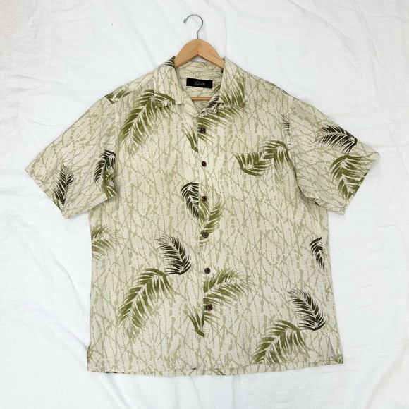 Mens Tasso Elba Island Tropical Print Button Down Shirt - Picture 5 of 8
